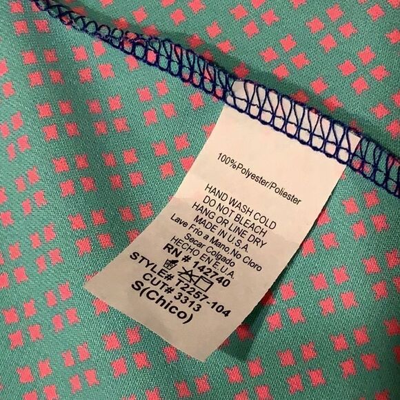 Primi Teal & Hot Pink Geometric Kimono S Swim Cov - Picture 10 of 10